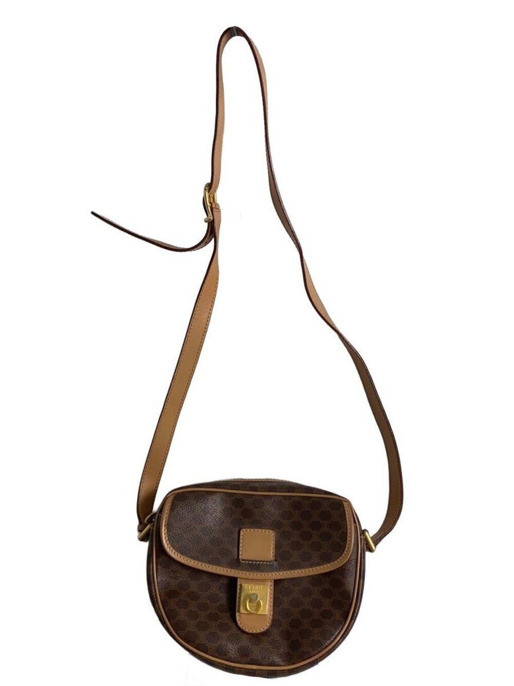 Celine Shoulder Bag Brown All over Macadam